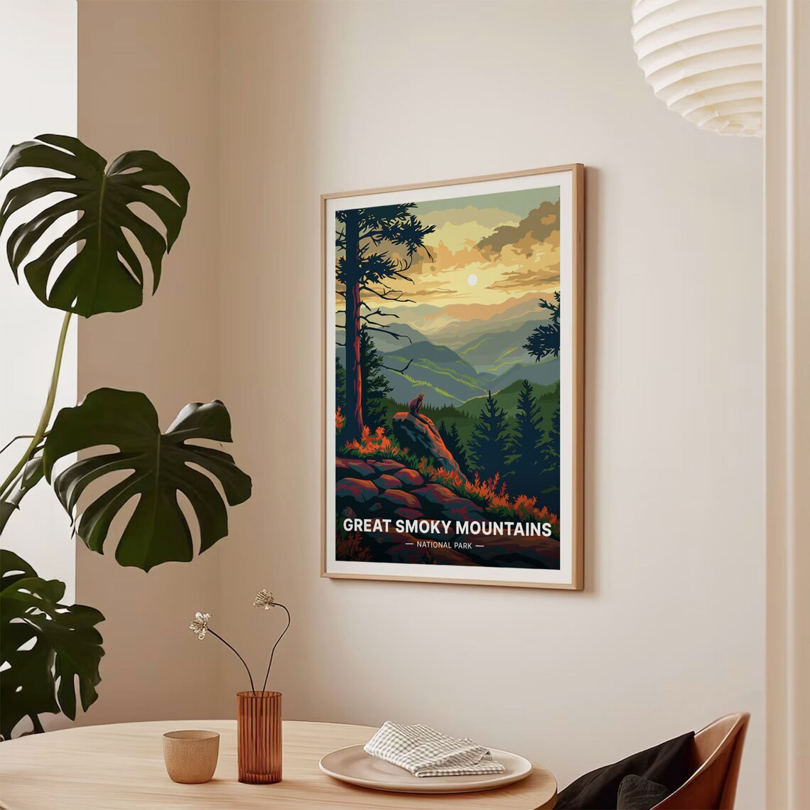 Great Smoky Mountains Travel Poster, Scenic Landscape Art - Image 2