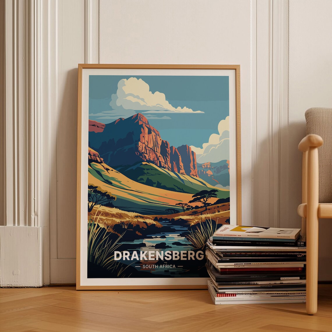 Drakensberg South Africa Mountain Escarpment Valley View Poster