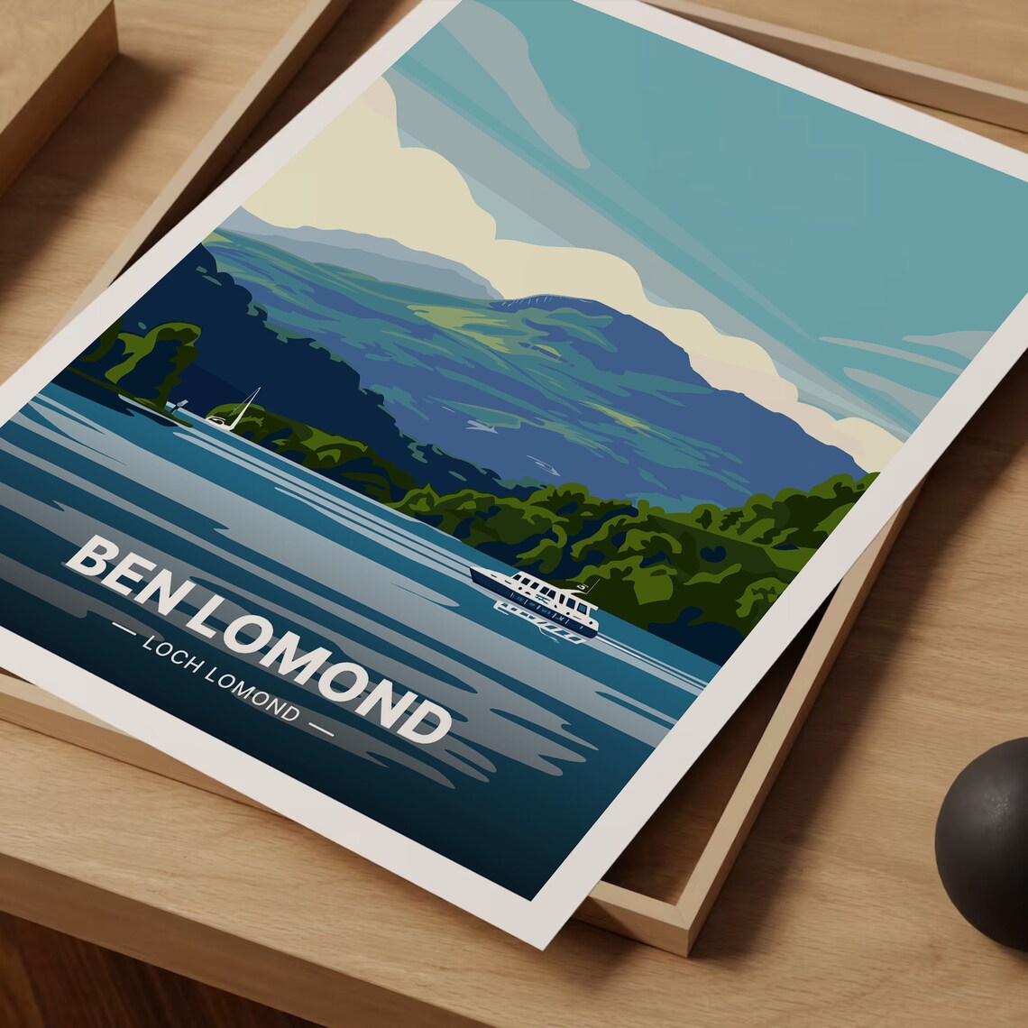 Ben Lomond Loch Lomond Scotland Mountain Lake Vintage Travel Poster - Image 3