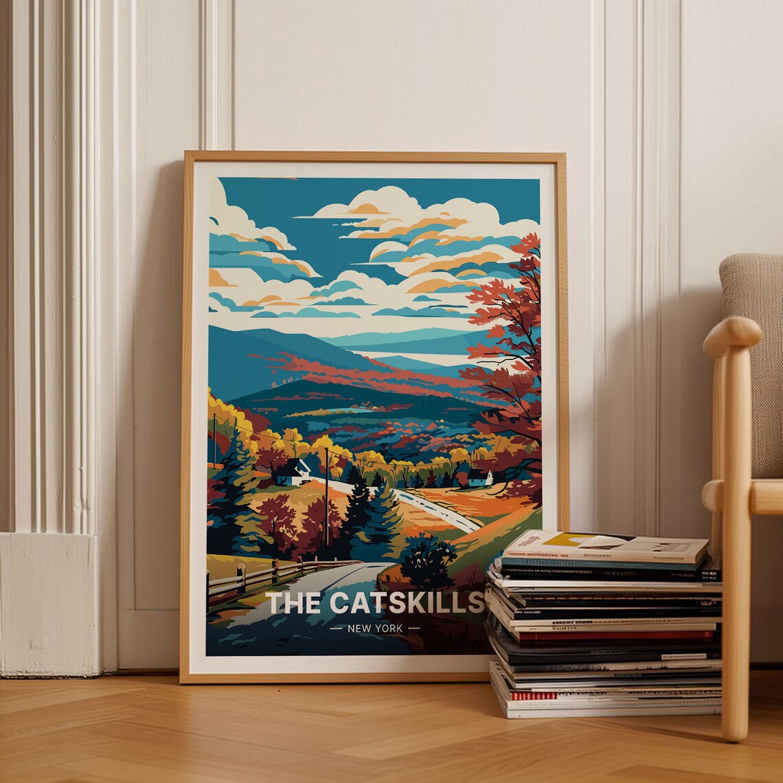 Catskills Travel Poster, New York State Landscape