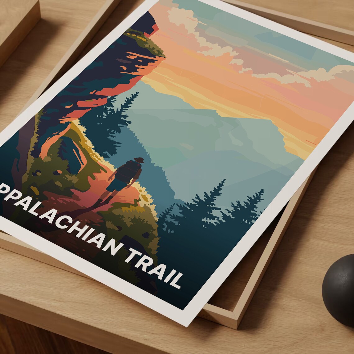 Appalachian Trail Scenic Hiking Trail Map Art - Image 3