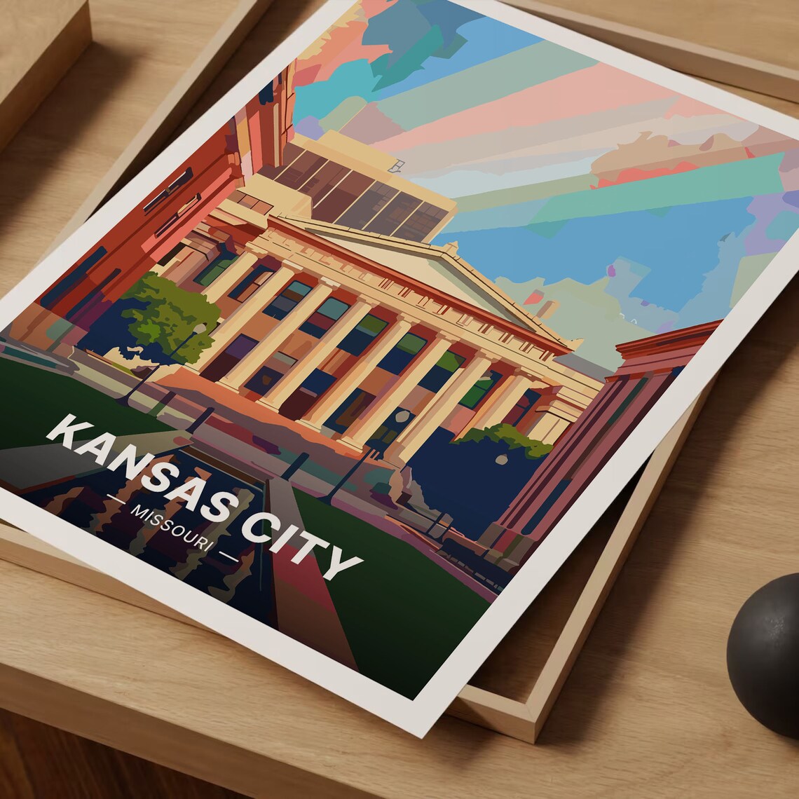 Kansas City Retro Travel Poster, Mid-Century Modern - Image 3