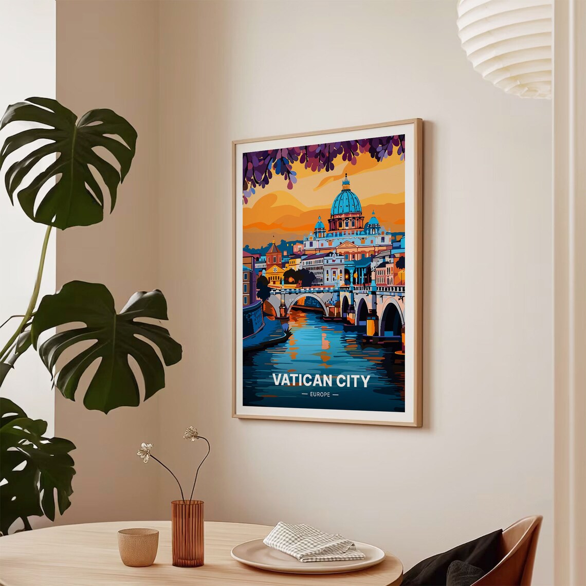 Vatican City Travel Poster, Mid-Century Modern Decor - Image 2