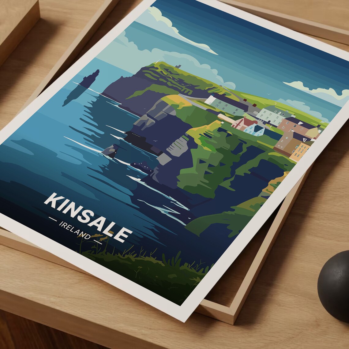 Kinsale Ireland Cliff Travel Poster Vintage Irish Coastal Village Art - Image 3