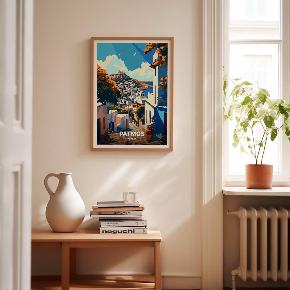 Patmos Greece Greek Island Village Illustrated Vintage Travel Poster - Image 4