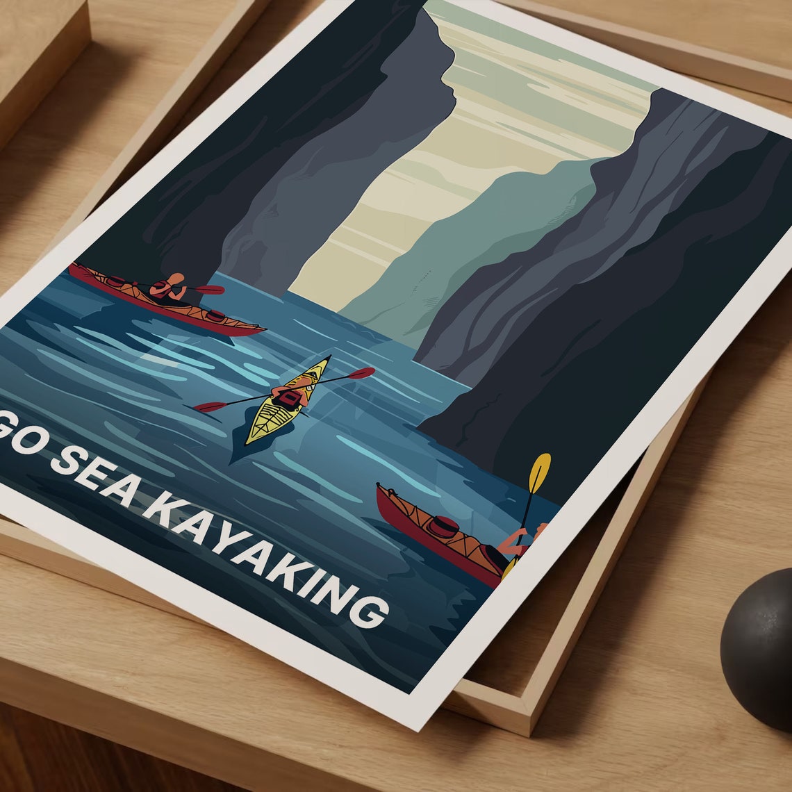 Go Sea Kayaking River Canyon Paddling Adventure Sport Poster - Image 3