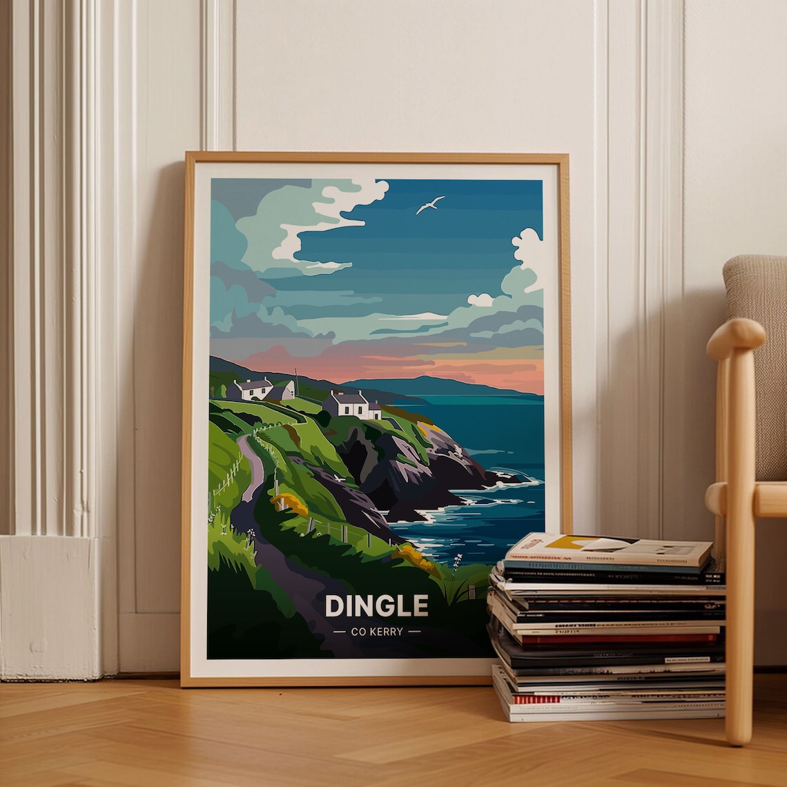 Dingle Peninsula Vintage Travel Poster, Ireland