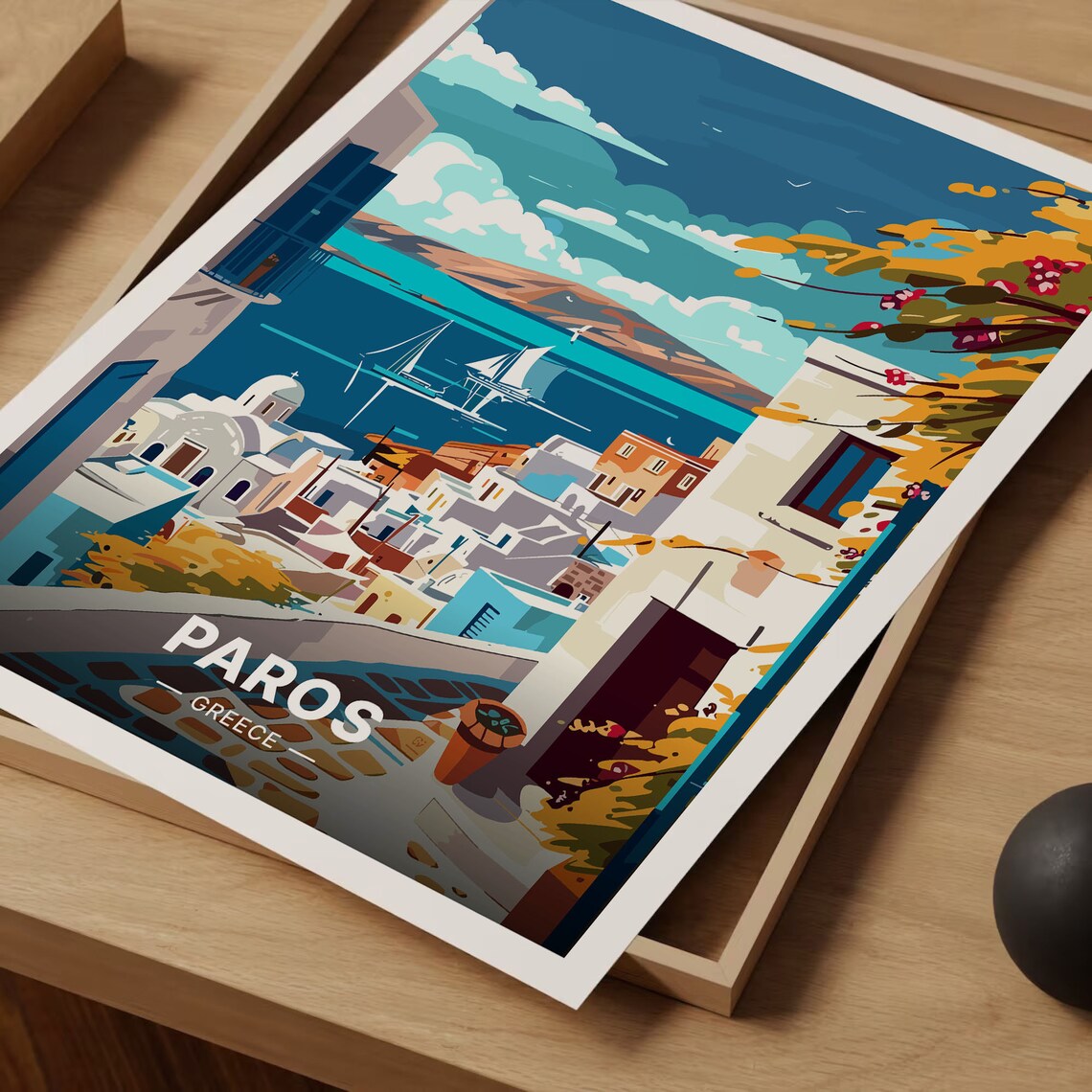 Paros Greece Travel Poster, Greek Island Scenery - Image 3