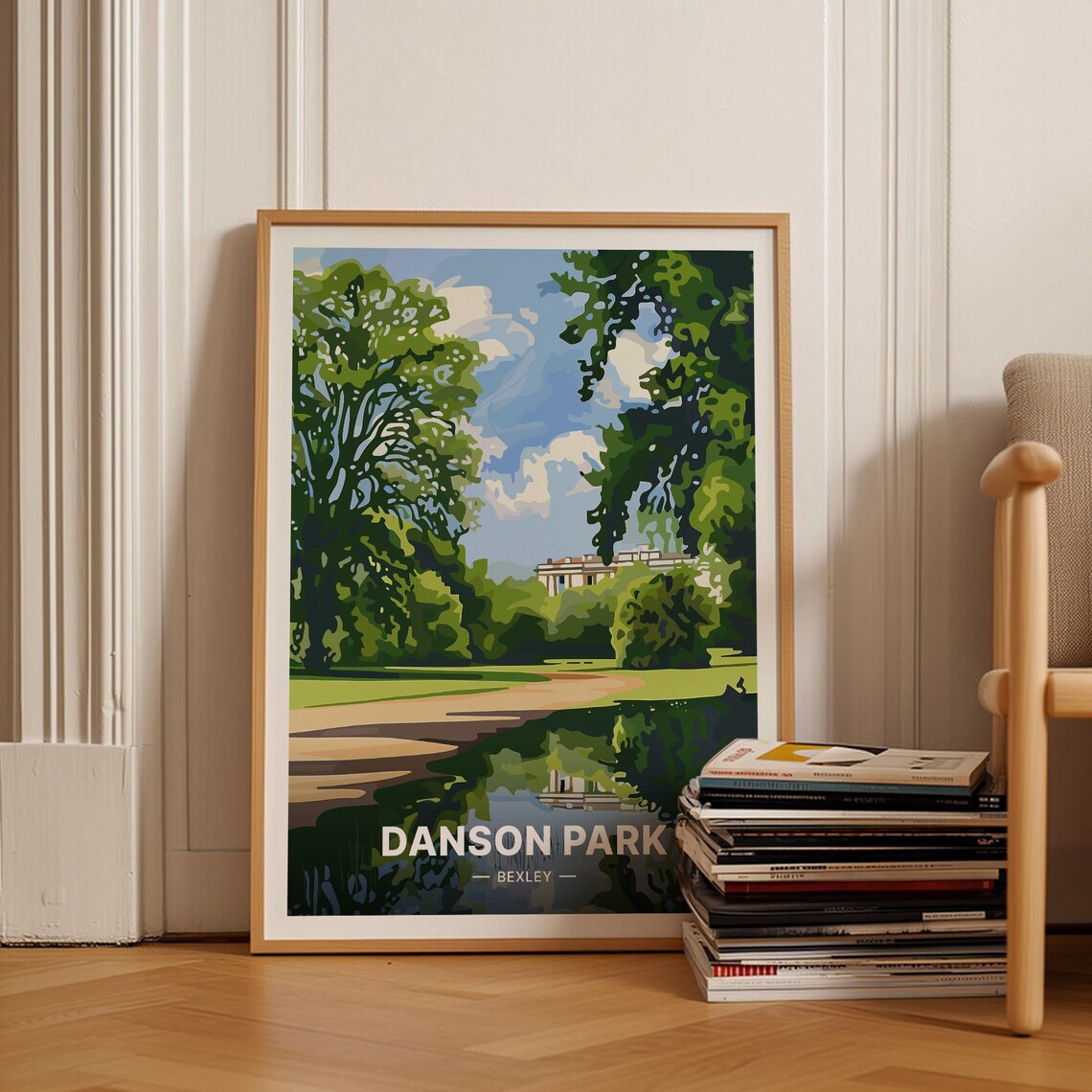 Danson Park Bexleyheath Retro Travel Poster