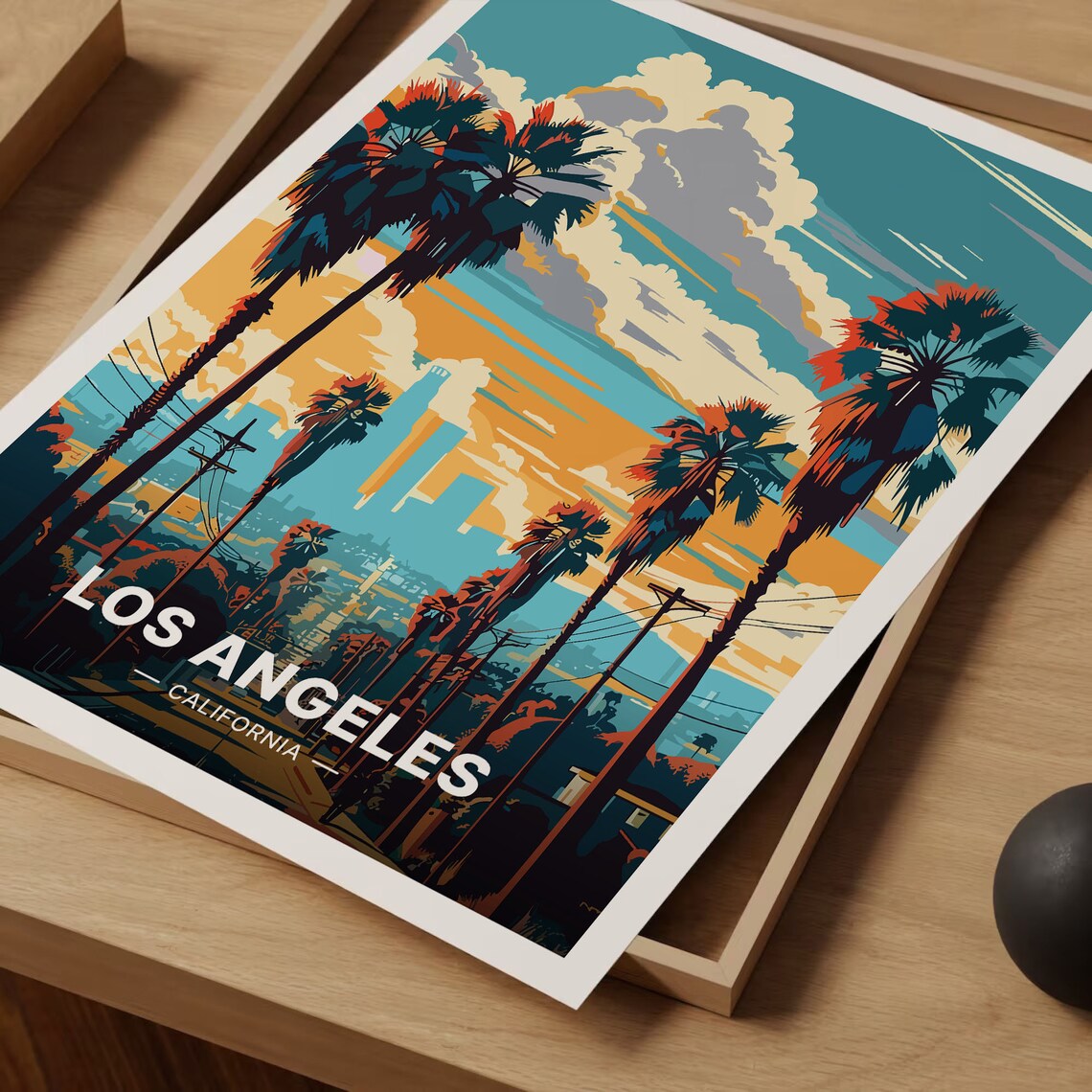 Los Angeles Travel Poster, California Cityscape Art - Image 3
