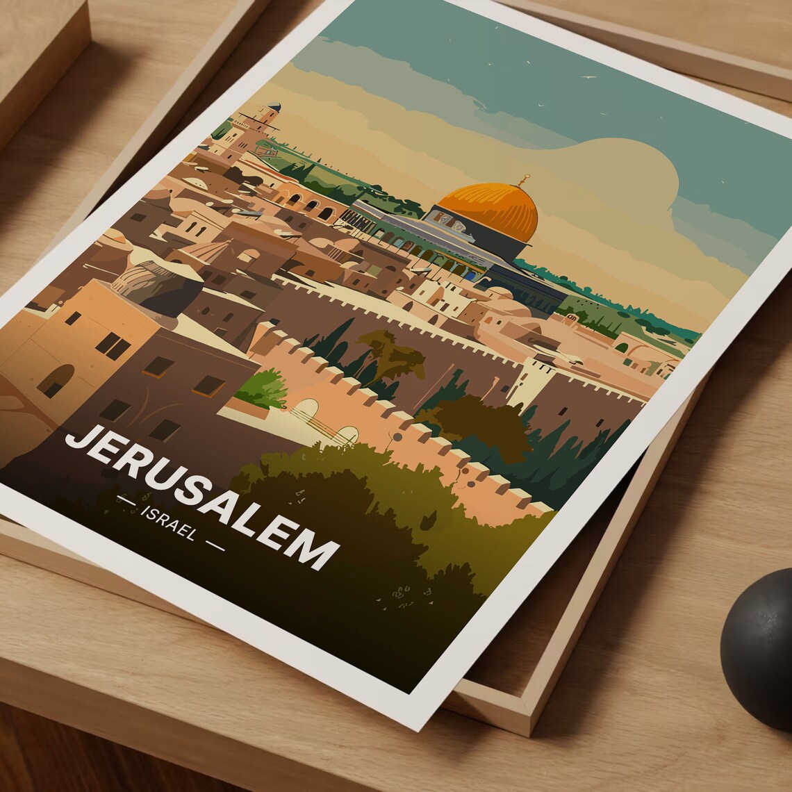 Jerusalem Travel Poster, Scenic Destination Art Print - Image 3