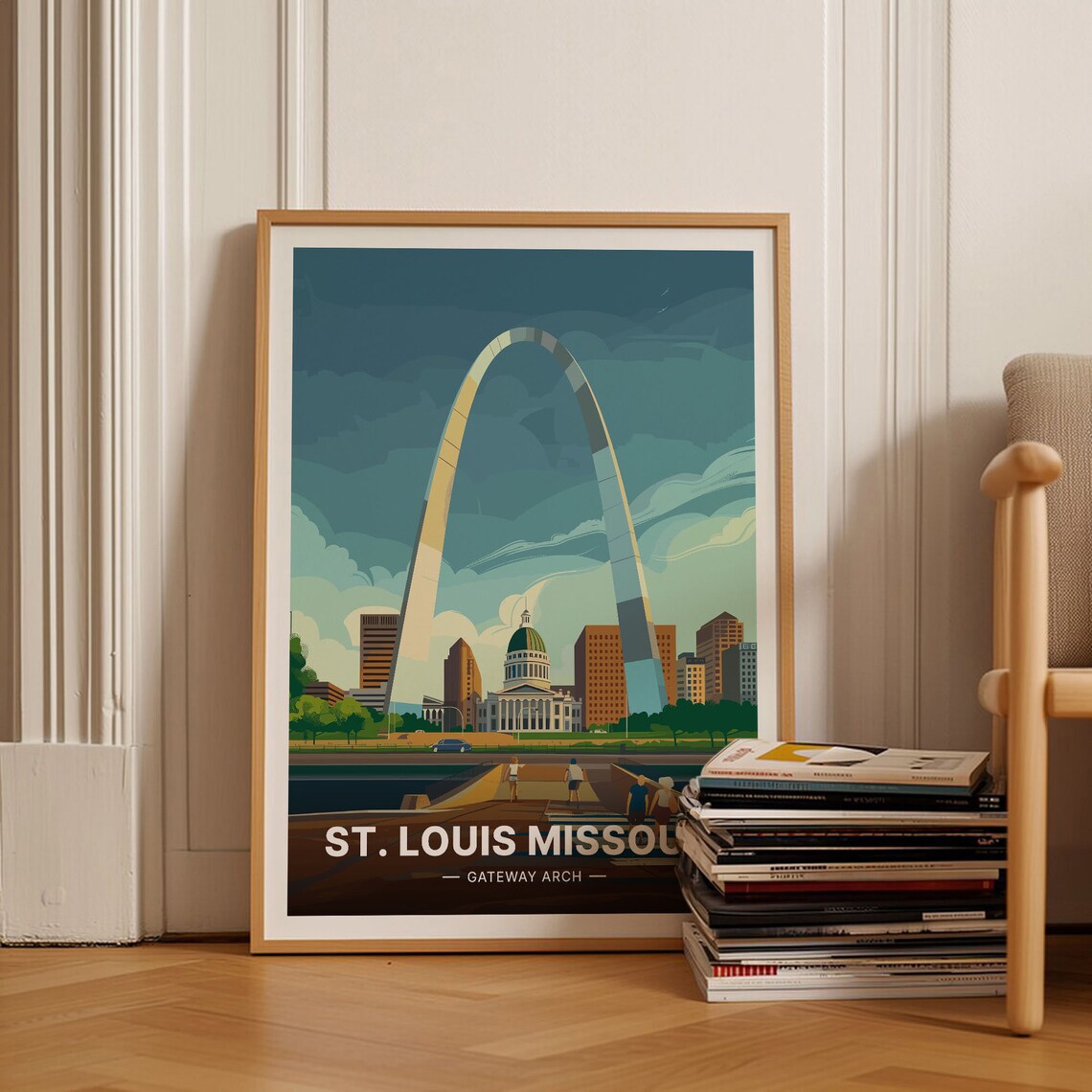 St Louis Gateway Arch Travel Poster, Missouri USA