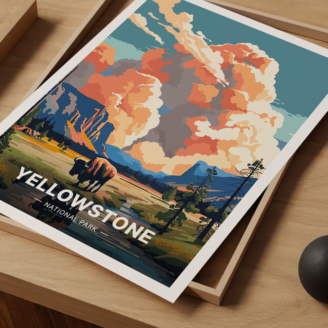 Yellowstone National Park Travel Poster, Scenic Wyoming - Image 3