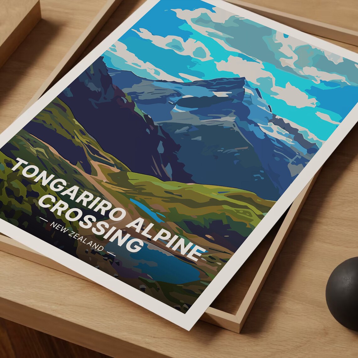 Tongariro Alpine Crossing Travel Poster, New Zealand - Image 3