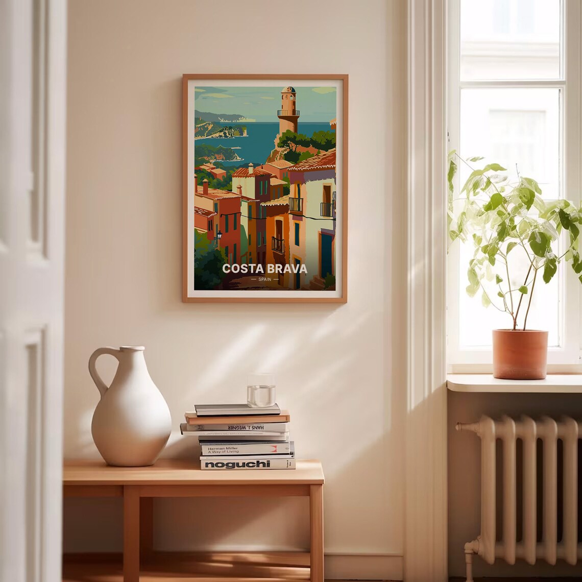 Costa Brava Spain Coastal Village Tower Blue Sea Vintage Travel Poster - Image 4