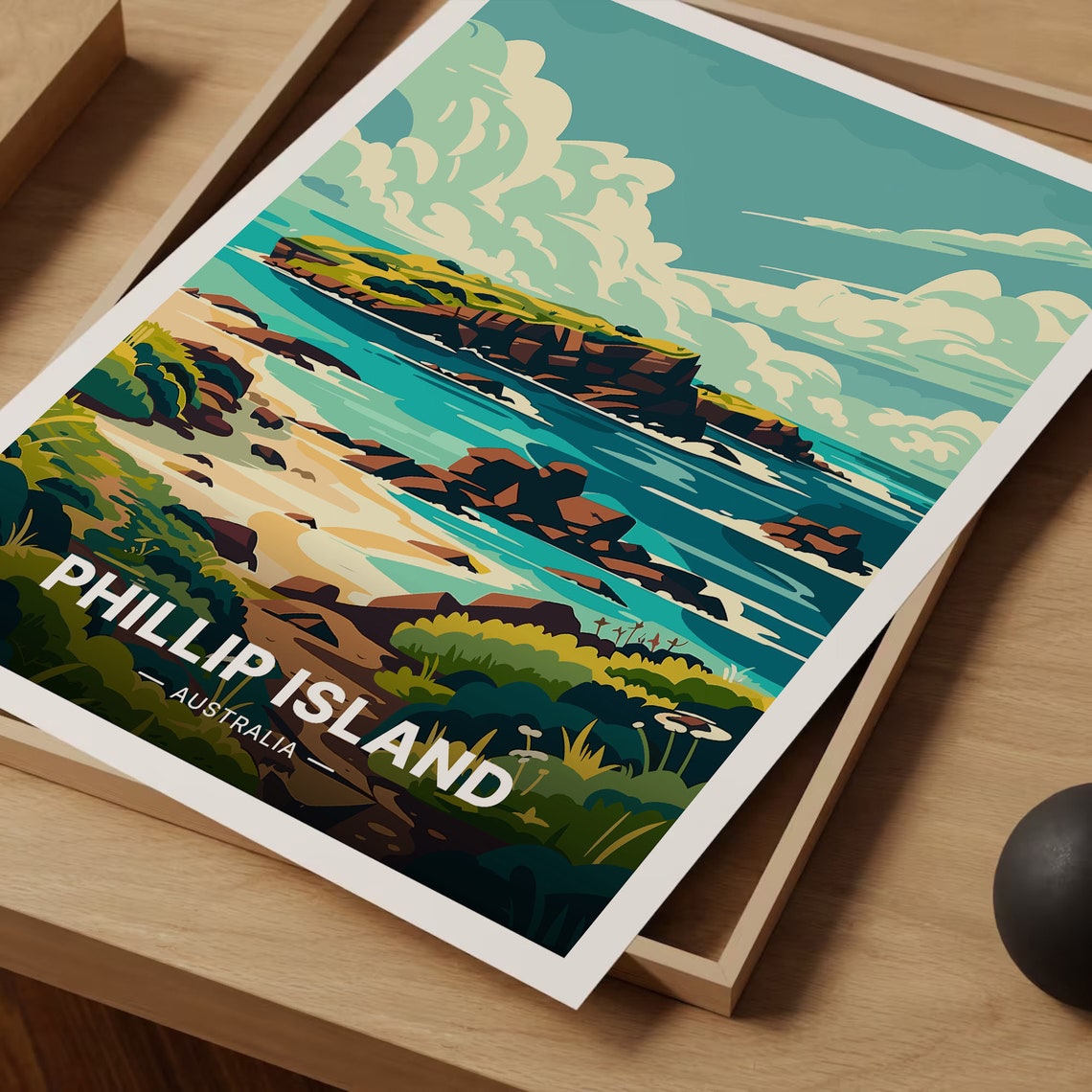 Phillip Island Australia Rocky Islet Turquoise Coves Travel Poster - Image 3