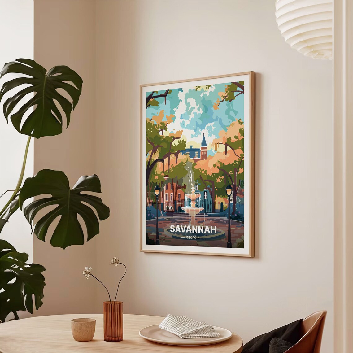 Savannah Forsyth Park Mid-Century Travel Poster - Image 2