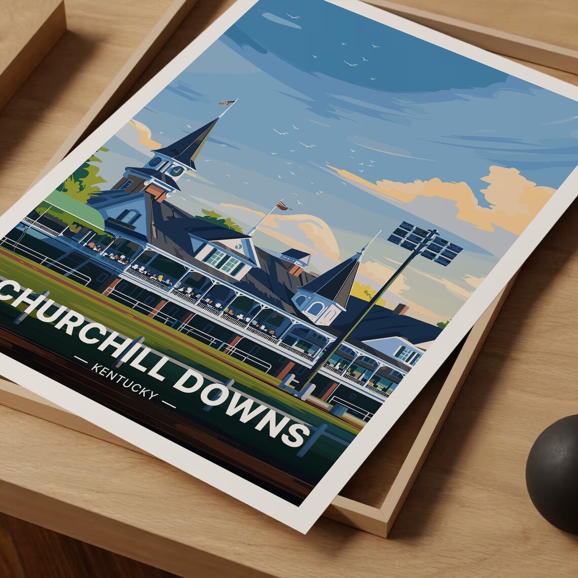 Kentucky Travel Poster, Churchill Downs Racing Art - Image 3