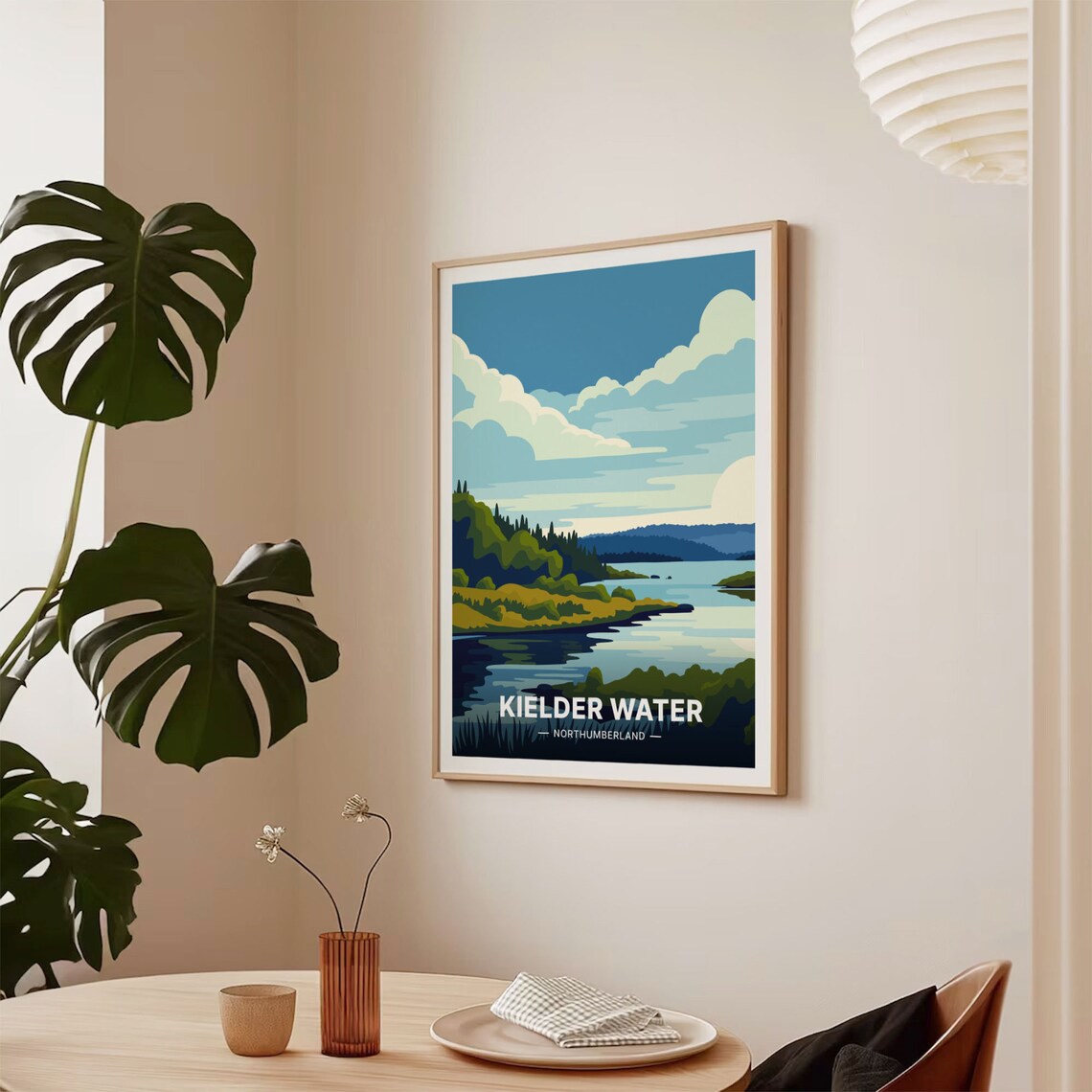 Kielder Water Northumberland Forest Lake Vintage Travel Poster - Image 2
