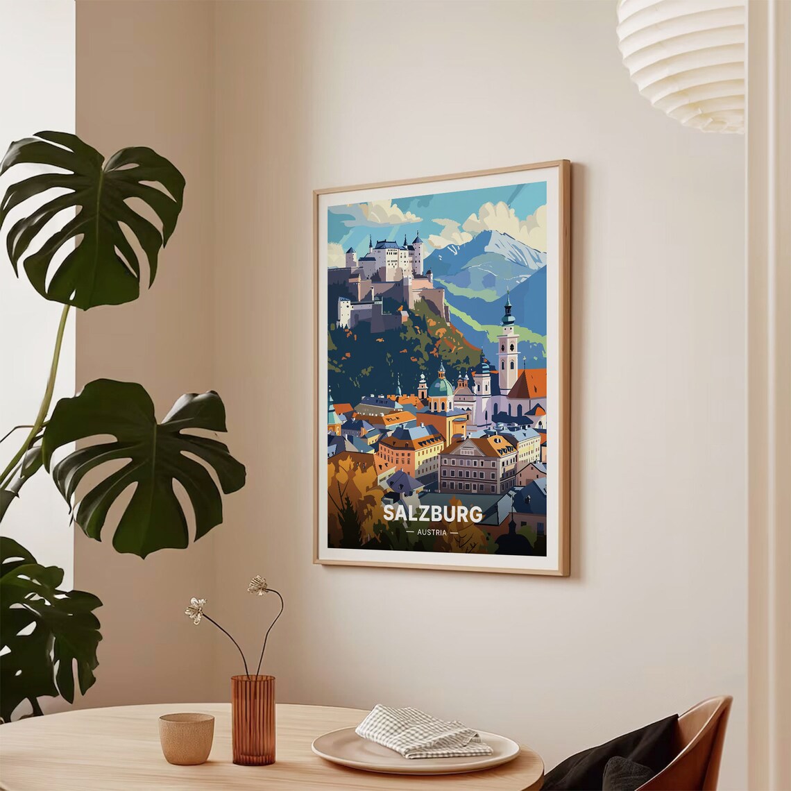 Salzburg Austria Travel Poster, Artistic Cityscape - Image 2