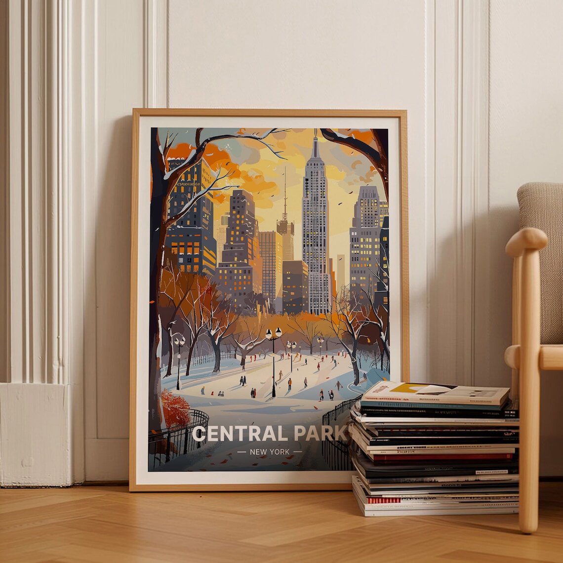 Central Park Winter Wonderland Travel Poster