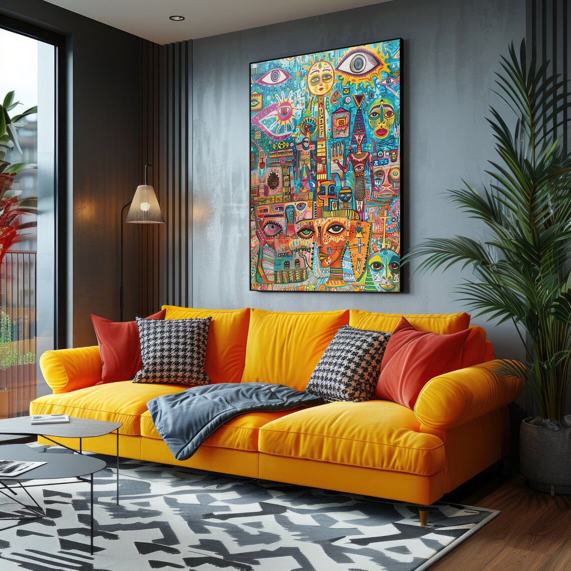 Maximalist Ancient Egypt Illustration Wall Art Modern Eclectic Painting Trippy Pop Art Poster Hippy Wall Art - Image 4