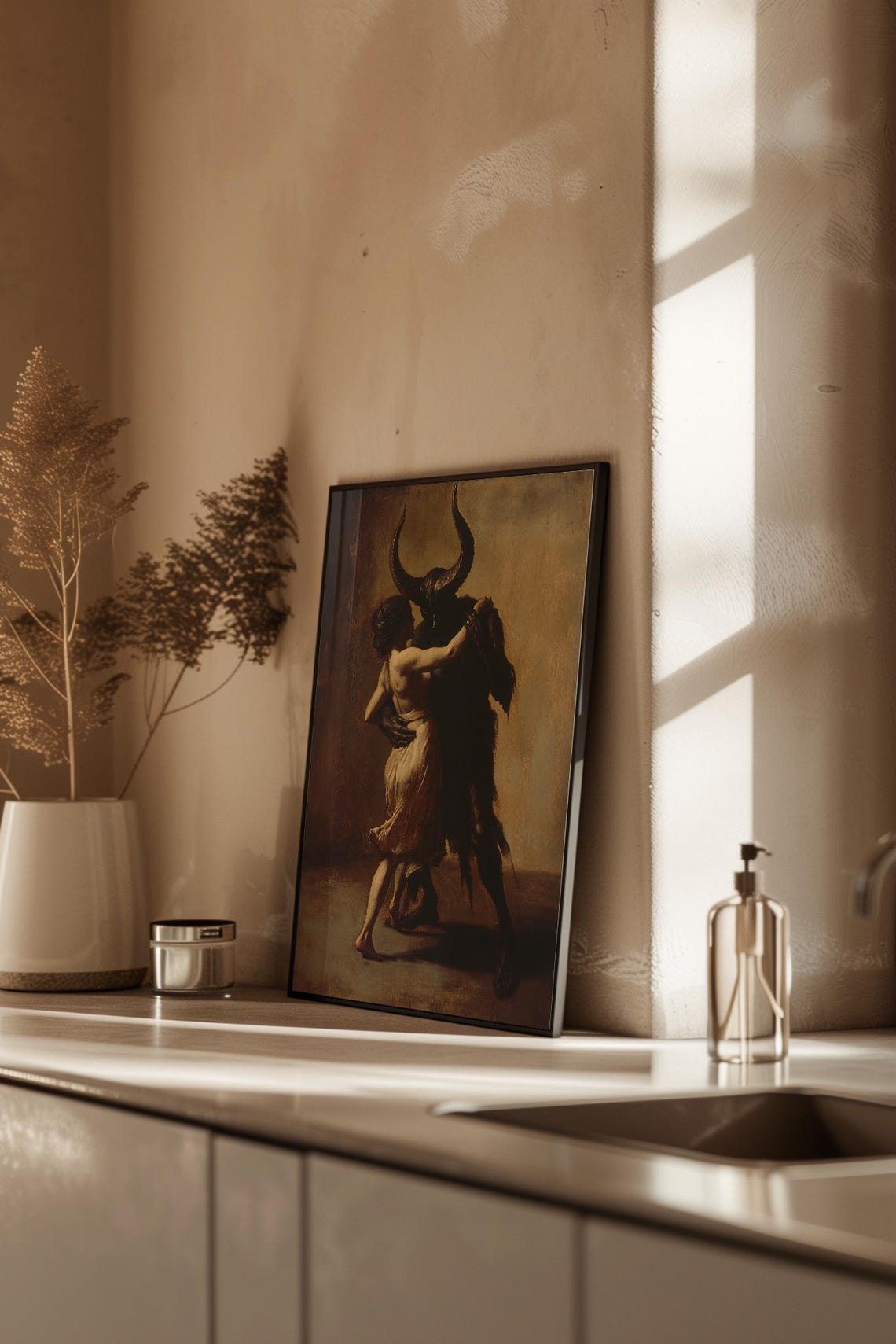 Dancing With the Devil Dark Gothic Academia Oil Painting Poster - Image 2
