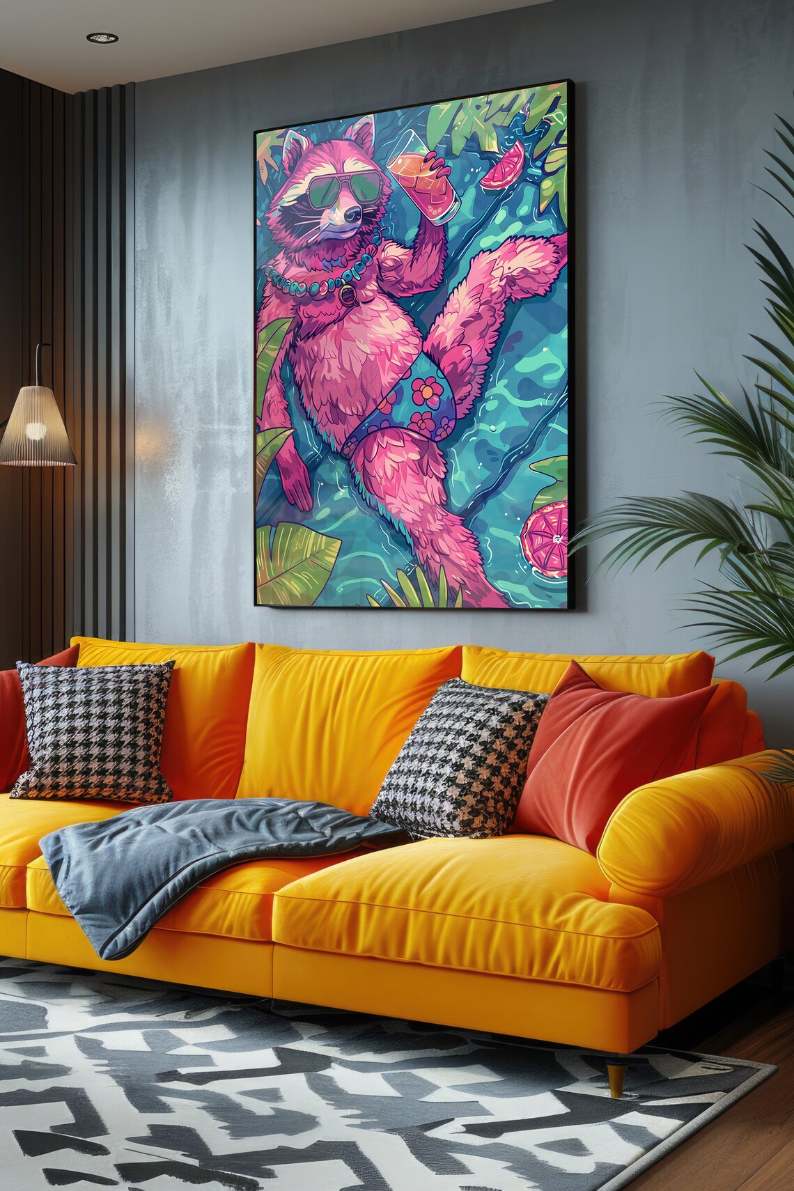 Drunk Racoon Whimsical Vacation Home Art Print - Image 2