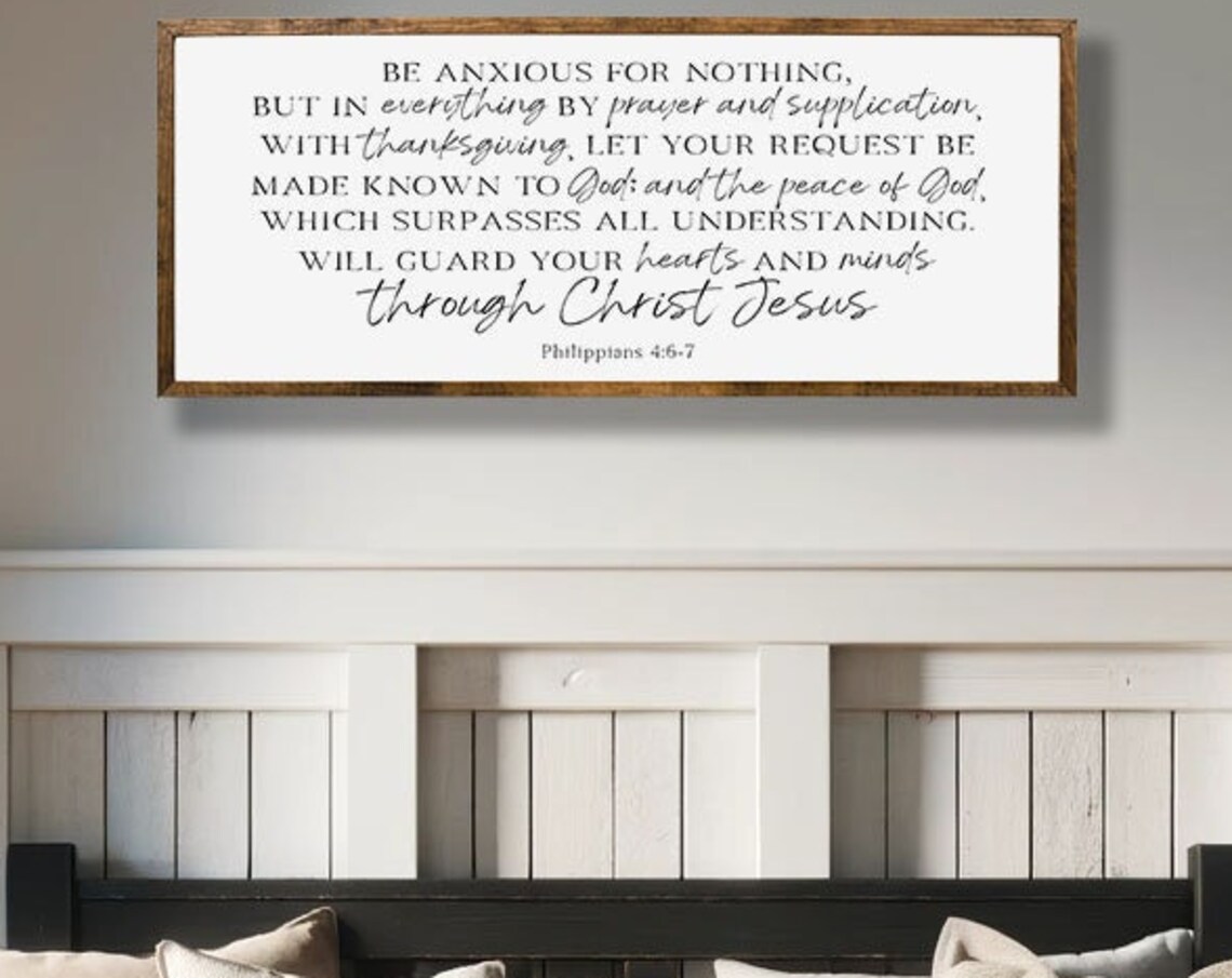 Philippians 4:6-7 Bible Verse Scripture Art Print