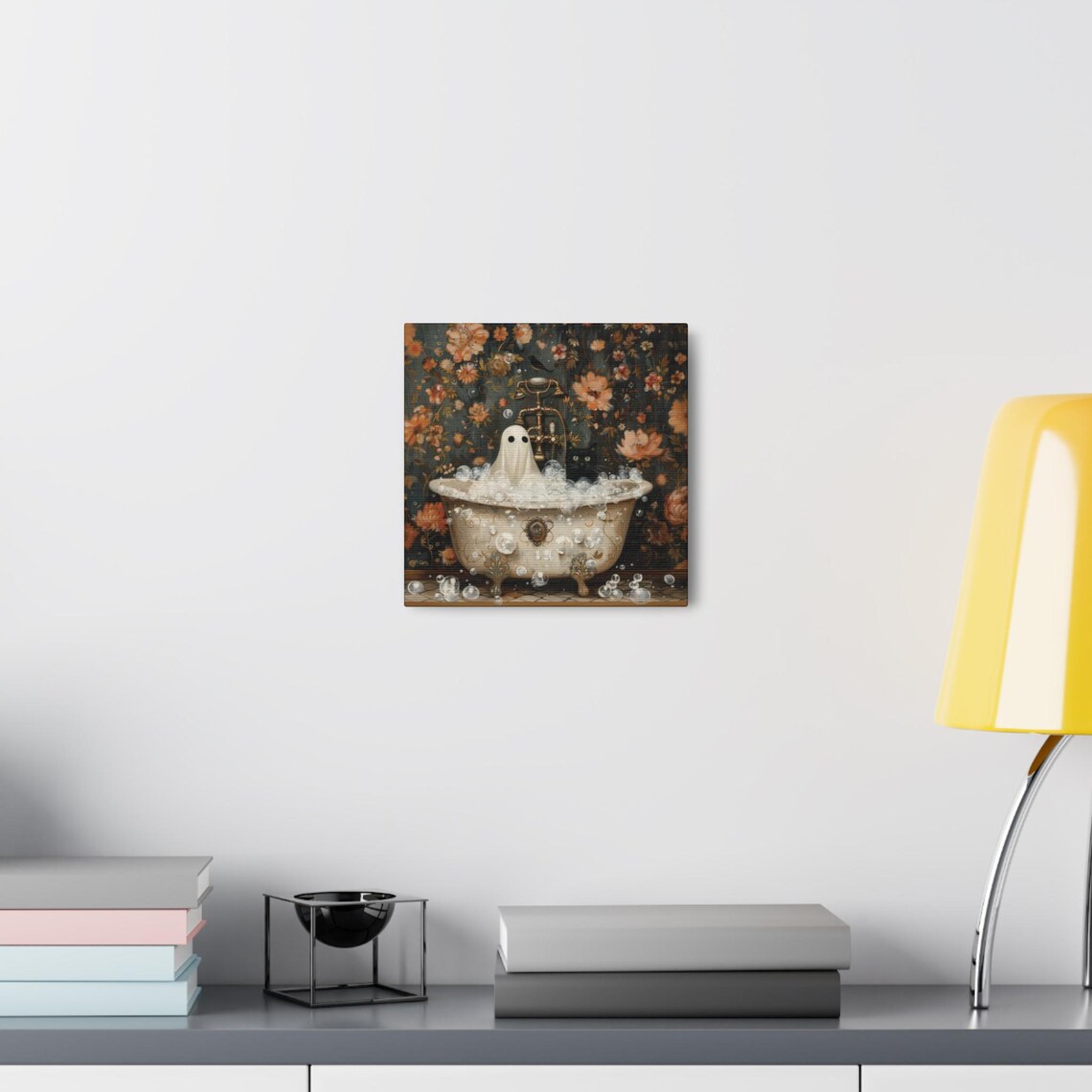 Ghost And Cat In Bathtub, Spooky Halloween Bathroom Decor - Image 7