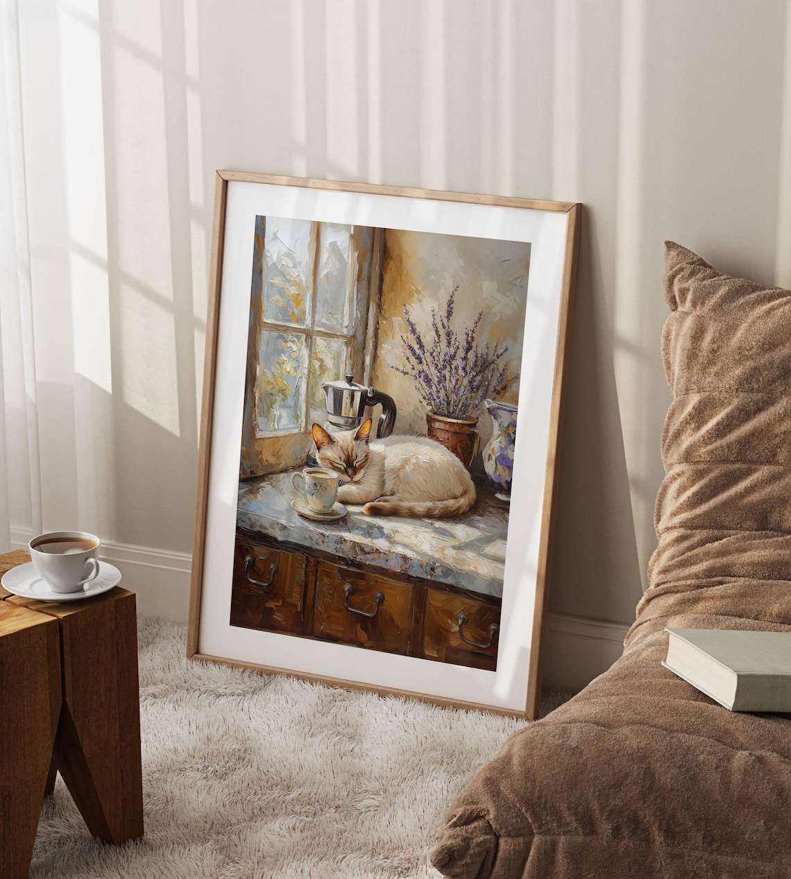 Siamese Cat Coffee Bar, Lynx Point Cat Art Print - Image 5