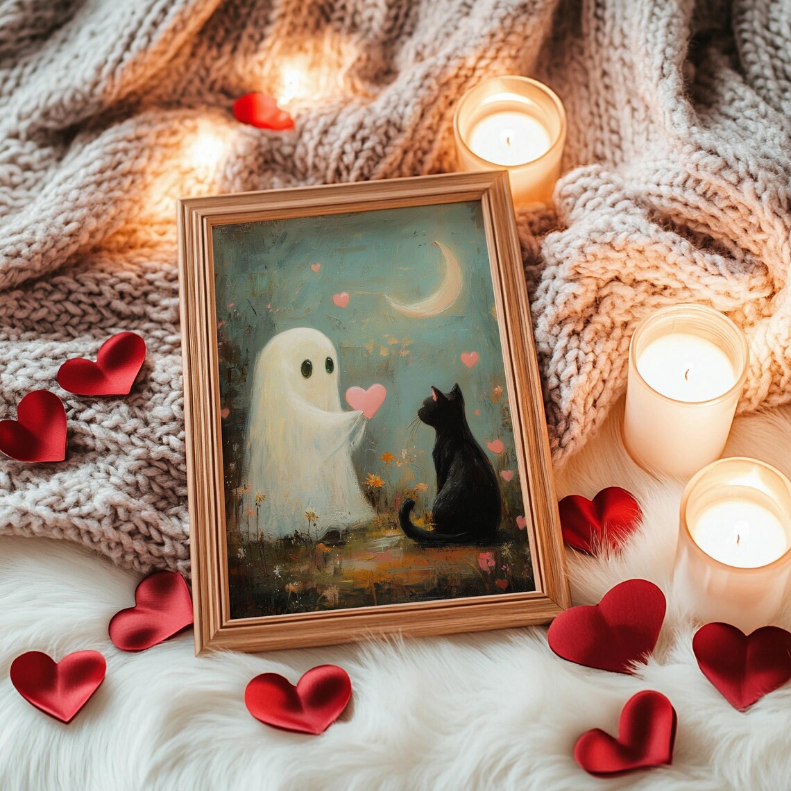 Ghost And Black Cat Valentine, Whimsigoth Poster - Image 7