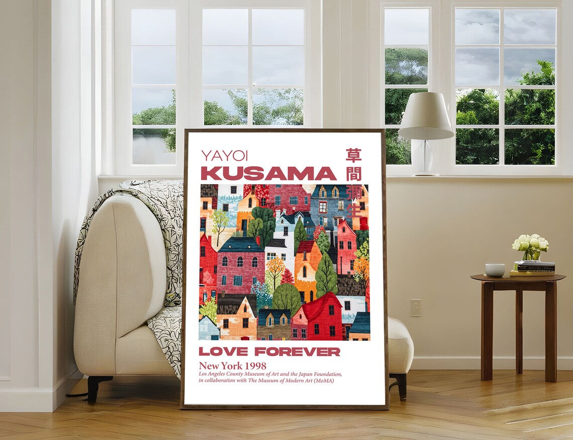 Yayoi Kusama Love Forever New York 1998 Village Houses Poster - Image 4