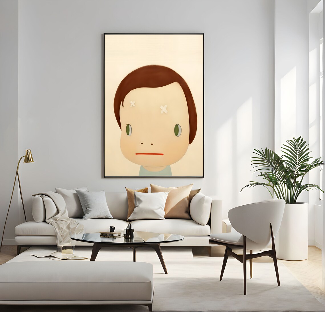 Yoshitomo Nara Itchy Scratchy Big Head X Marks Minimalist Art Poster - Image 5