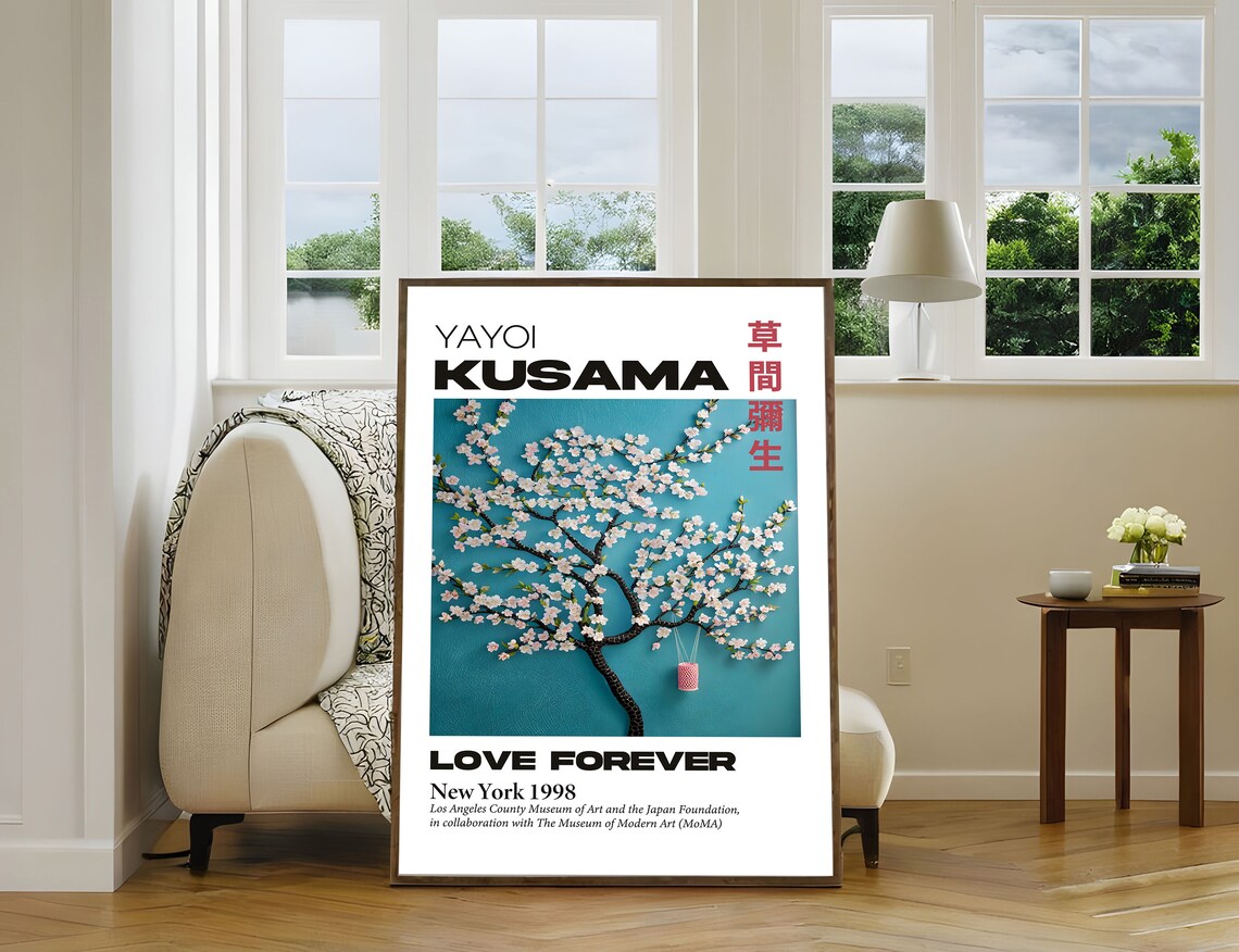 Yayoi Kusama Love Forever 1998 Sakura Blossom Exhibition Poster - Image 5