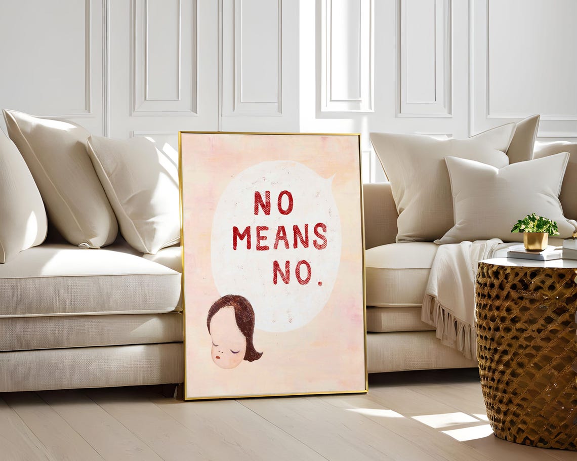 Yoshitomo Nara No Means No 1995 Red Speech Bubble Art Poster - Image 2