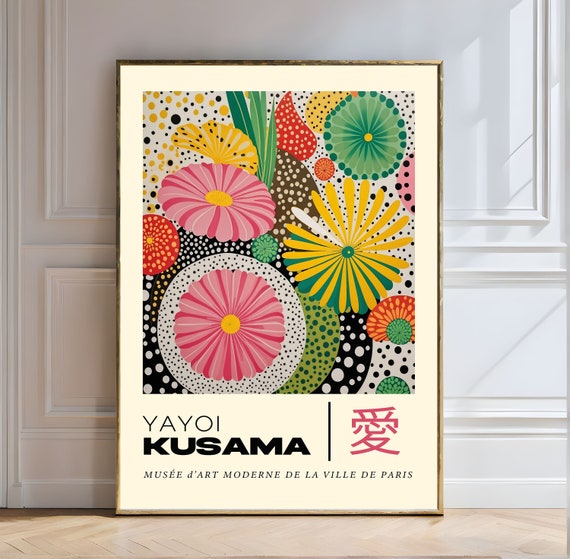 Yayoi Kusama Poster Love Floral Art Polka Dots Bold Patterns Modern Art Contemporary Design Kusama Poster Abstract Flowers Nature Print