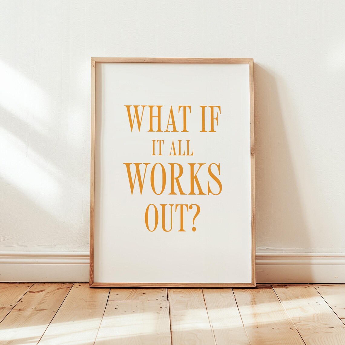 What If It All Works Out Gold Typography Motivational Quote Poster - Image 2