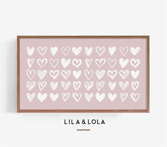 Blush Pink Doodle Hearts Pattern Minimalist Lila and Lola Love Wall Poster