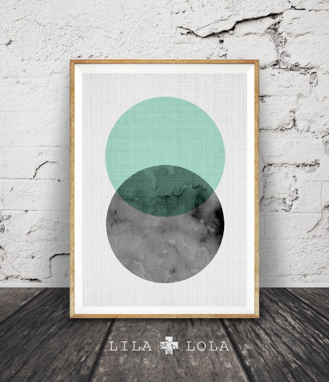 Mint Green Circle Print, Modern Scandinavian Art Print