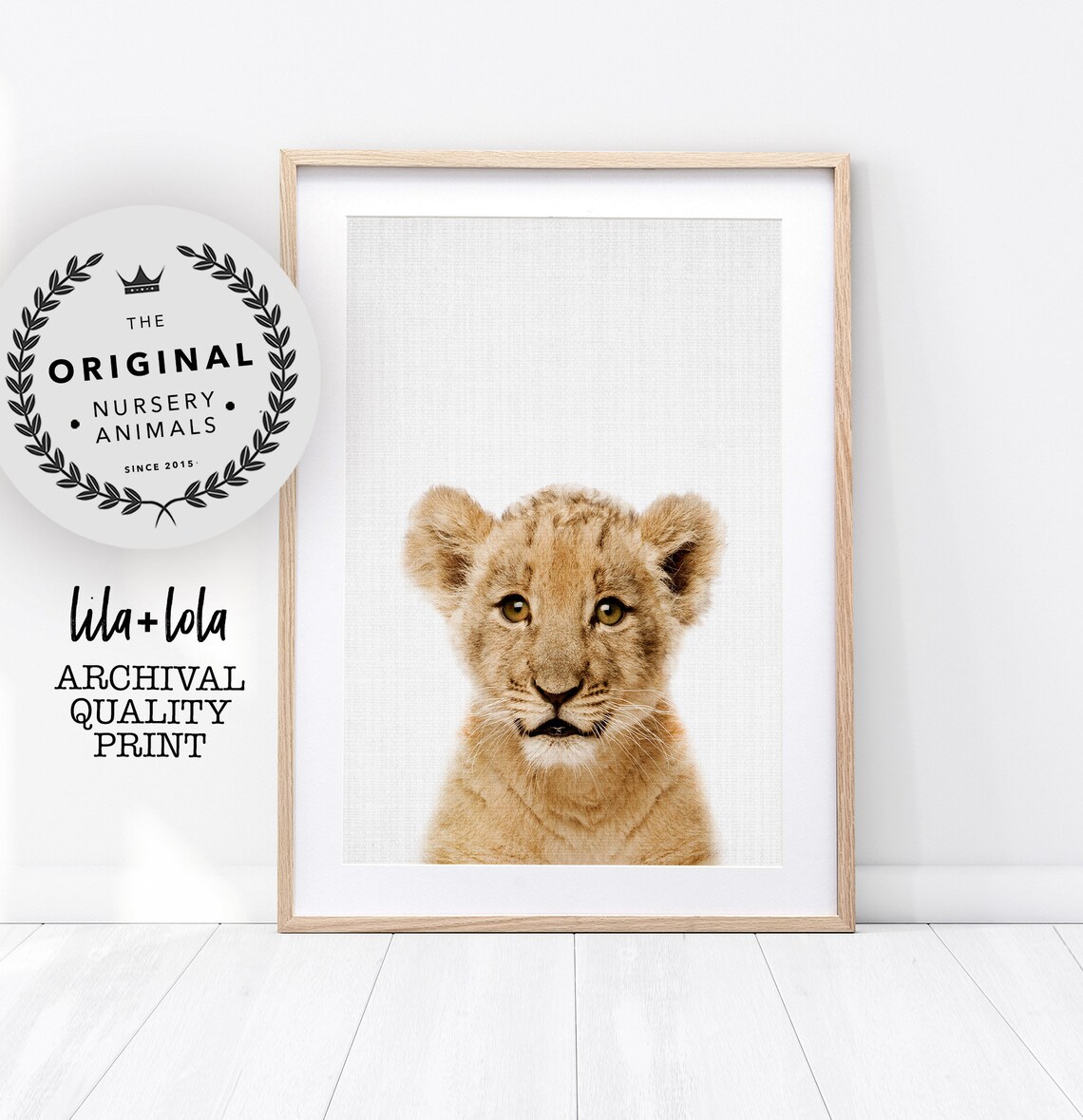 Baby Lion Cub Safari Nursery Decor Poster Print