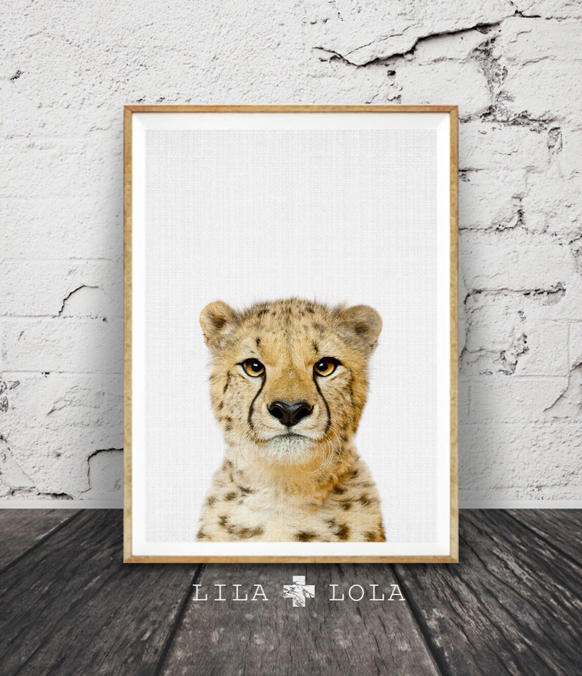 Cheetah Cub Peekaboo Nursery Art Print