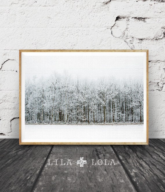 Winter Forest Photography Print, Scandinavian Nature Art