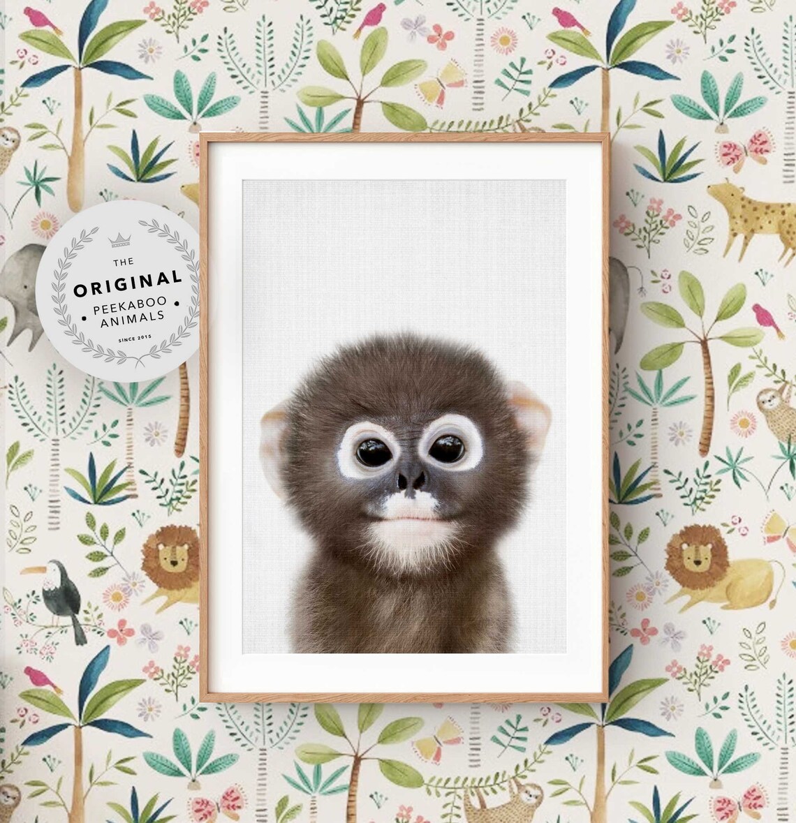 Baby Monkey Safari Nursery Animal Art Print