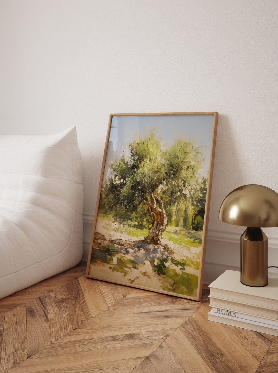 Olive Tree Sunlit Grove Impressionist Watercolor Painting Poster - Image 2