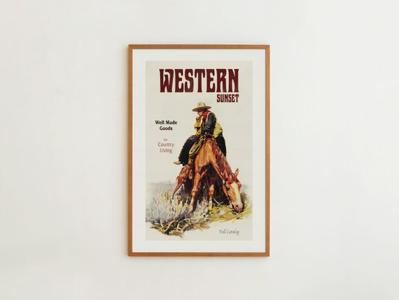 Retro Western Kitchen Print Cowboy Kitchen Wall Art Country Living Kitchen Decor Country Kitchen Poster Outdoorsy Gift For Home