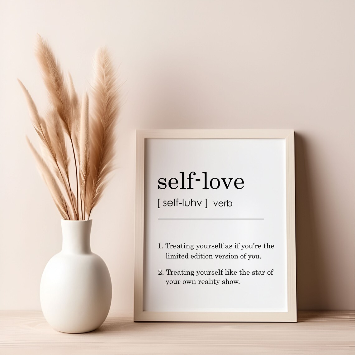 Self Love Definition Inspirational Poster Minimalist Home Decor Self Care Gift