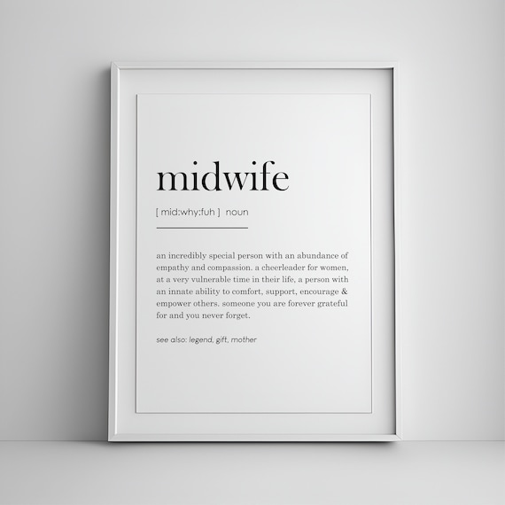 Midwife Definition Dictionary Art Graduation Gift Home Decor Poster
