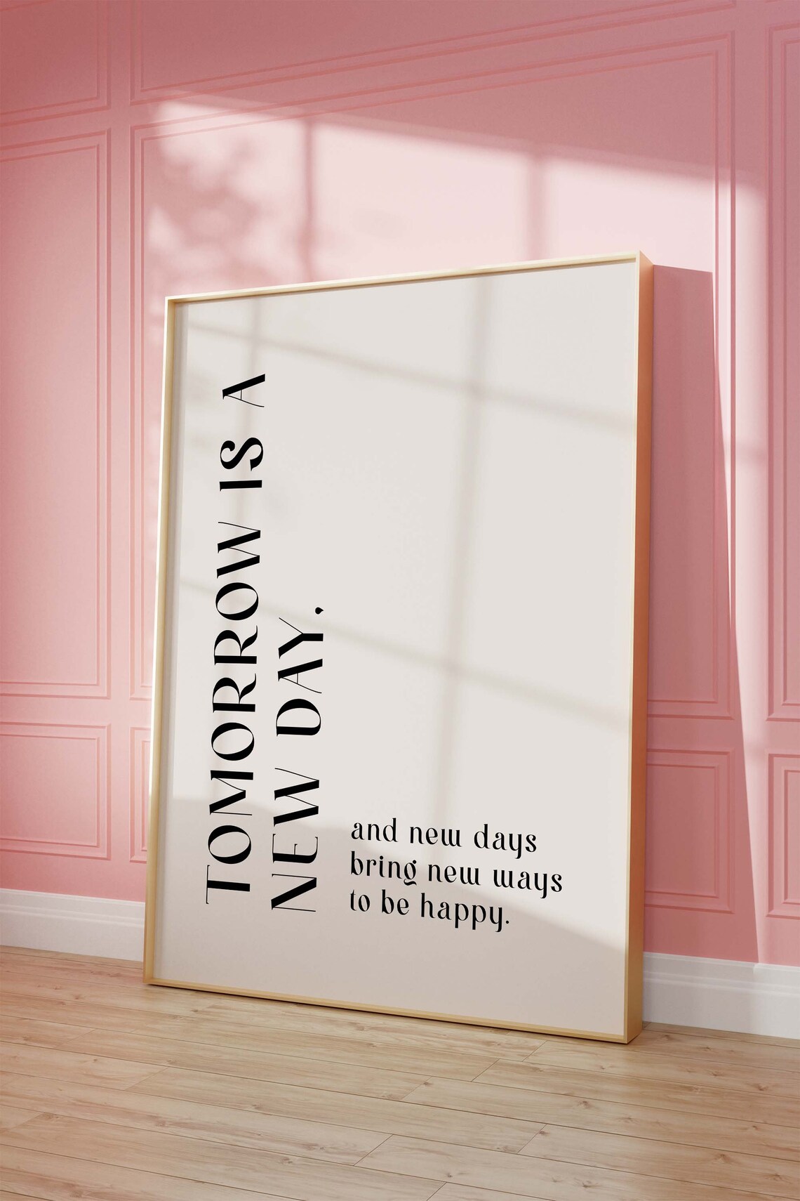 Tomorrow Is a New Day Quote Poster Minimalist Typography Wall Decor Art