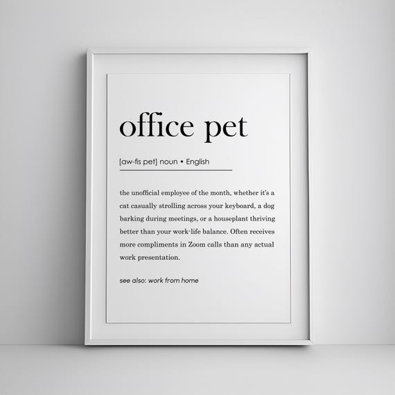 Office Pet Funny Wall Art Dog And Cat Lover Gift Home Definition Decor Prints